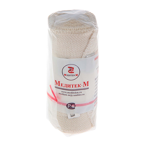 Бинт эластичный 1,5м х 10см с застежкой (Медитек)
