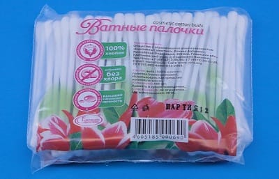 Ватные палочки косметические № 100 в п/п (Емельянъ Савостинъ) /130/ НДС 20%