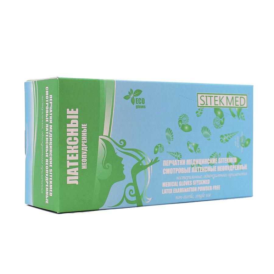 Перчатки смотровые н/о н/стер. текстур. 2-ой хлор. ХS (SitekMed) /500/