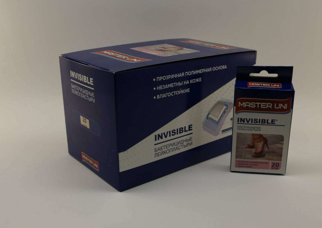 Набор Лейкопластырь прозрачный бактер. на полимерной основе 20шт (Мастер Юни) /20/