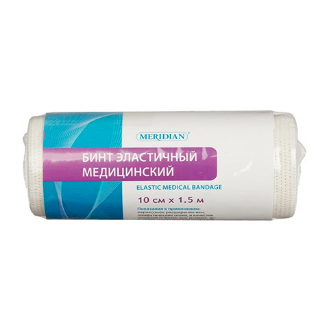 Бинт эластичный 1,5м х 10см (Meridian) Китай /12/240/