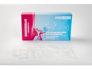 Перчатки виниловые н/о н/стер. M (SitekMed) /500/