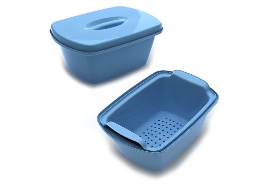 Контейнер полимерный КДС-5 Кронт голубой, автоклав (крышка, перф. поддон, утопитель)