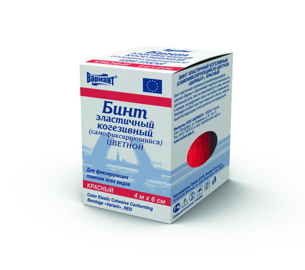 Бинт когезивный 4м х 6см Вариант цветной /260/