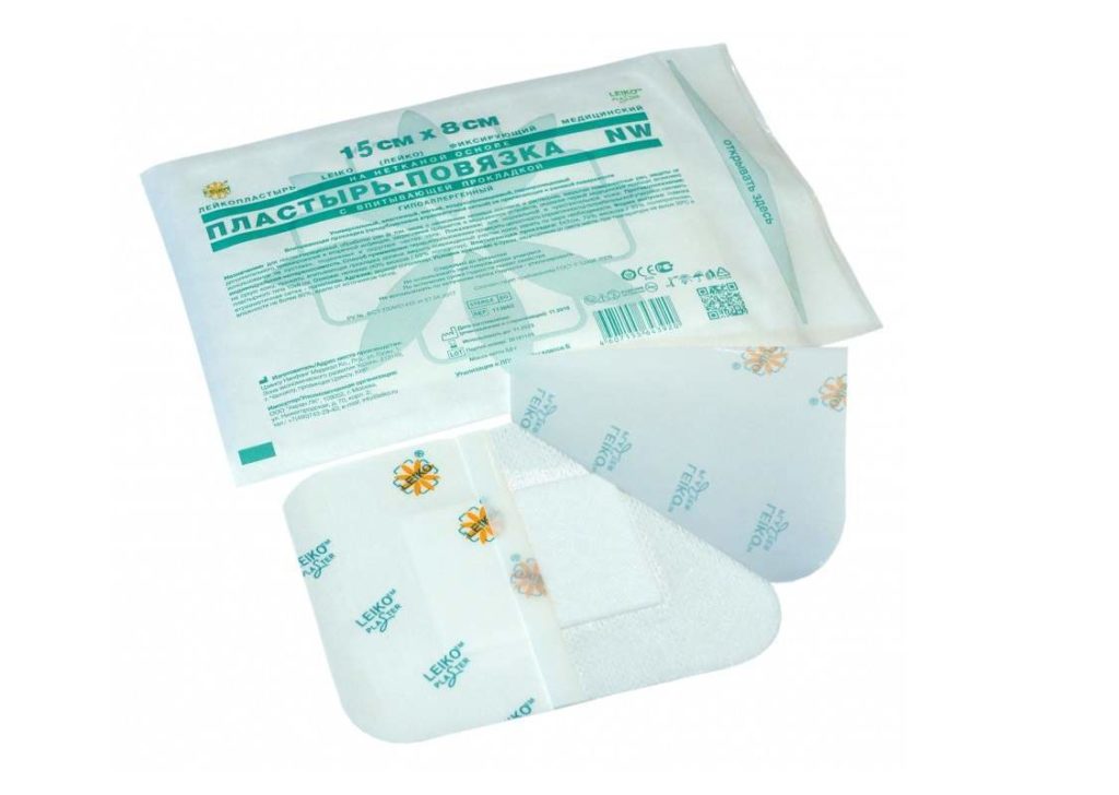Пластырь-повязка 15  x 8см с абсорбирующей подушечкой стерил. (LEIKO) Китай /50/