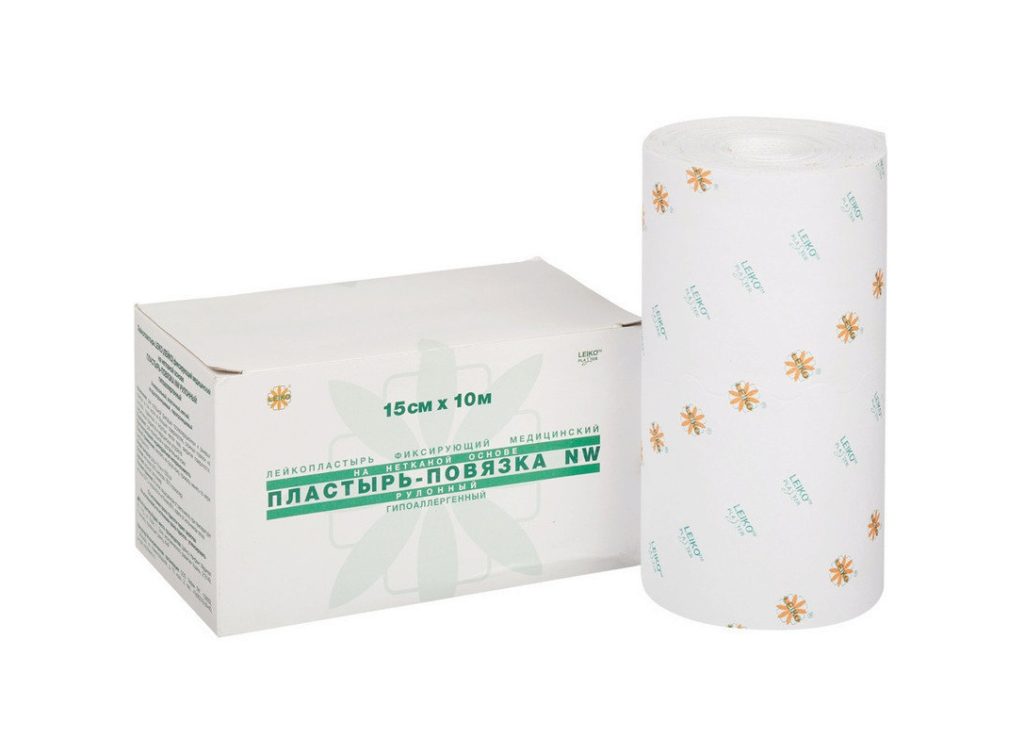 Лейкопластырь-повязка рулонный 15х10 фикс. липкий бинт (LEIKO) Китай /60/