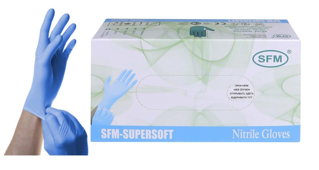Перчатки нитриловые н/о н/стер. S (SFM) /100/1000/