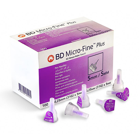Игла для шприц-ручек 31 G (0,25х5мм)/BD Micro-fine plus/упак 100шт/