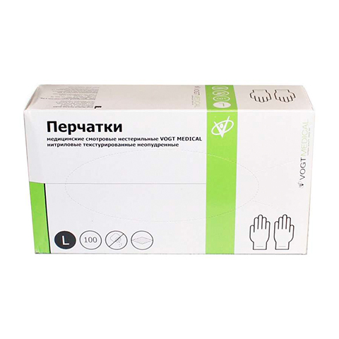 Перчатки смотровые н/о н/стер. текстур. L (Vogt Medical) /50/500/