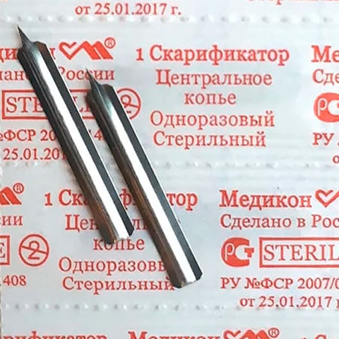 Скарификатор-копье, одноразовый, стерильный (центр. копье) МЕДИКОН ЛТД/1000